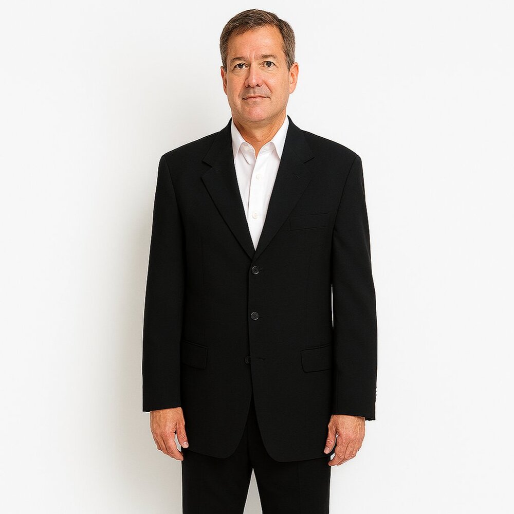 Jacobson's Mens 100% Wool Size 46T Black Suit Jacket